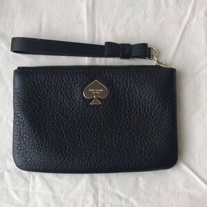 Kate Spade black pebbled leather wristlet -Gorgeous!!!